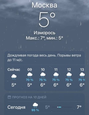 В Москве и Подмосковье начинается дождь, который будет идти весь день: