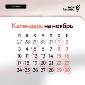 О чём не забыть в ноябре. В ноябре предпринимателям предстоит традиционно сдать отчетность, отправить уведомления и произвести обязательные платежи — налоги, авансы, страховые взносы и НДС