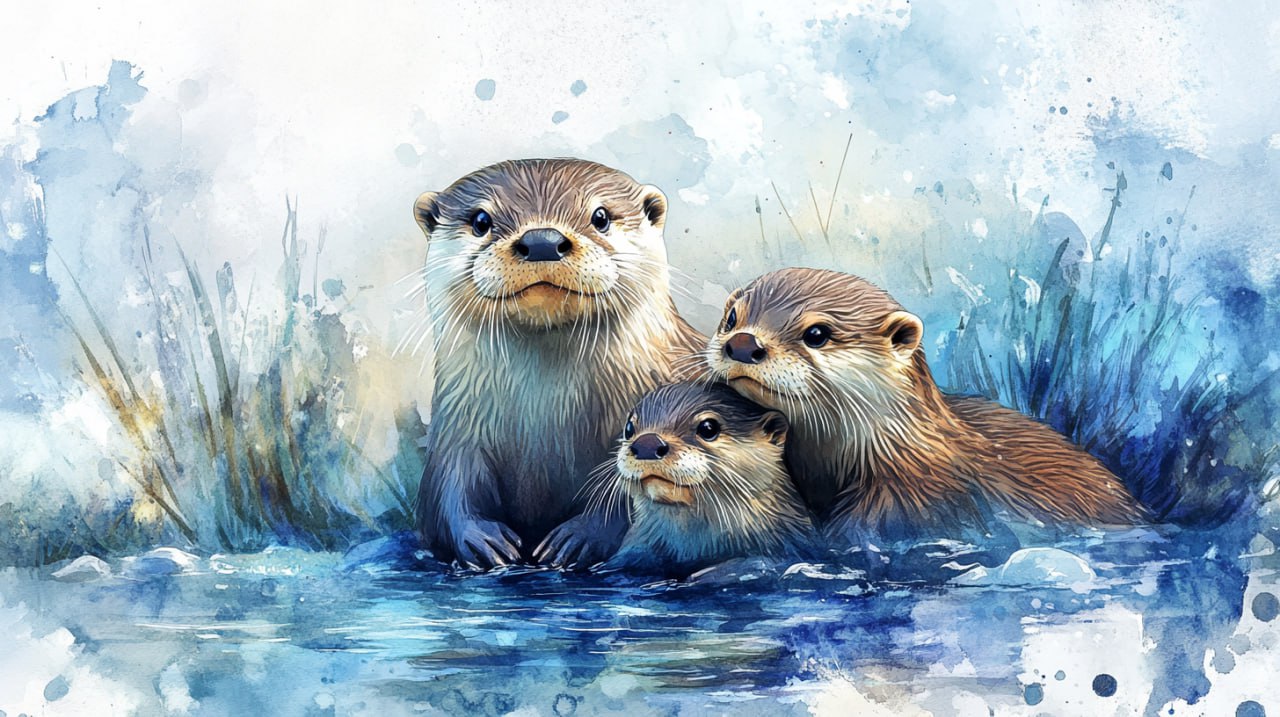 Выдры готовятся к зиме в Подмосковье