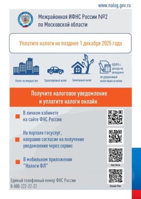 Не забудьте заплатить налоги до 1 декабря 2025 года!