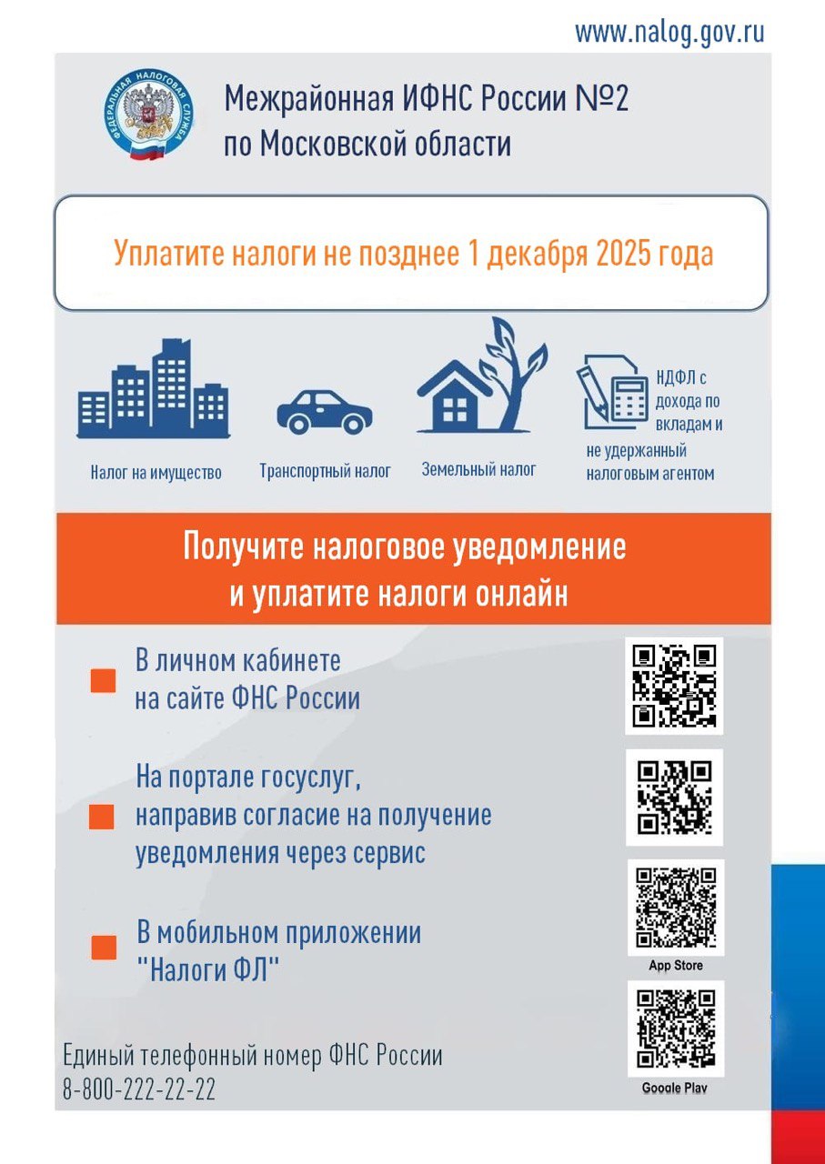 Не забудьте заплатить налоги до 1 декабря 2025 года!