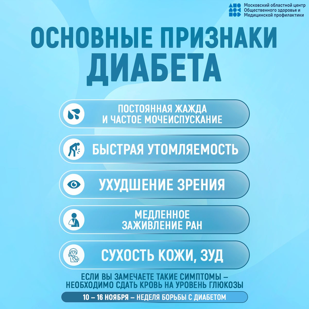 С 10 по 16 ноября 2025 года медицинское сообщество Российской федерации сосредотачивает внимание на сахарном диабете — заболевании, которому Всемирная организация здравоохранения дала название «эпидемия третьего тысячелетия» С 10 по 16 ноября 2025 года медицинское сообщество Российской федерации сосредотачивает внимание на сахарном диабете — заболевании, которому Всемирная организация здравоохранения дала название «эпидемия третьего тысячелетия»