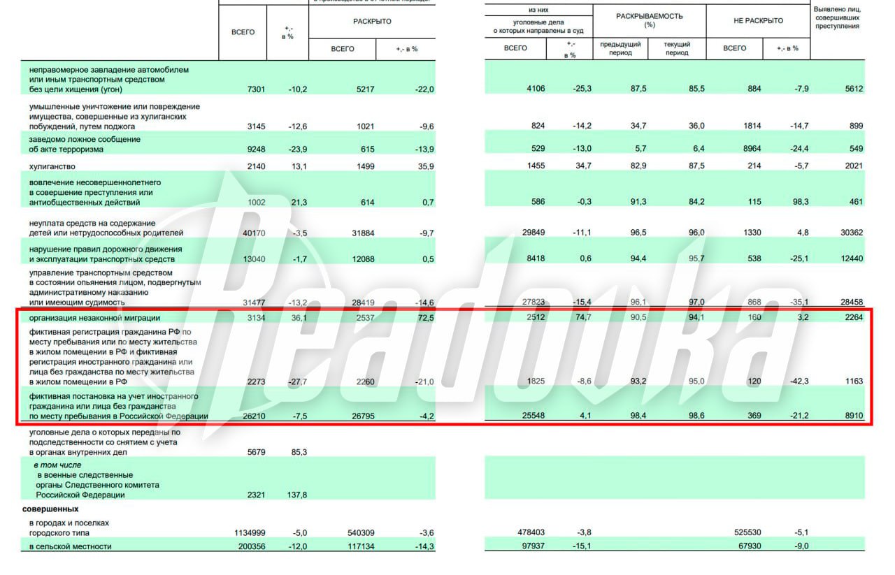 За последние два года количество преступлений, совершаемых мигрантами, выросло на 9,2% — в то же время серьезно выросла и раскрываемость
