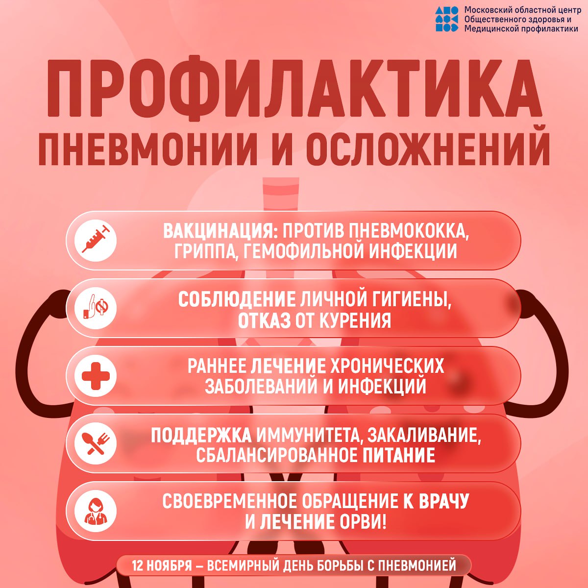 12 ноября - Всемирный день борьбы с пневмонией 12 ноября - Всемирный день борьбы с пневмонией