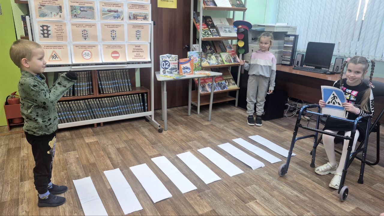 В Дубненской сельской библиотеке прошел час по правилам дорожного движения под названием "Дорога безопасности"