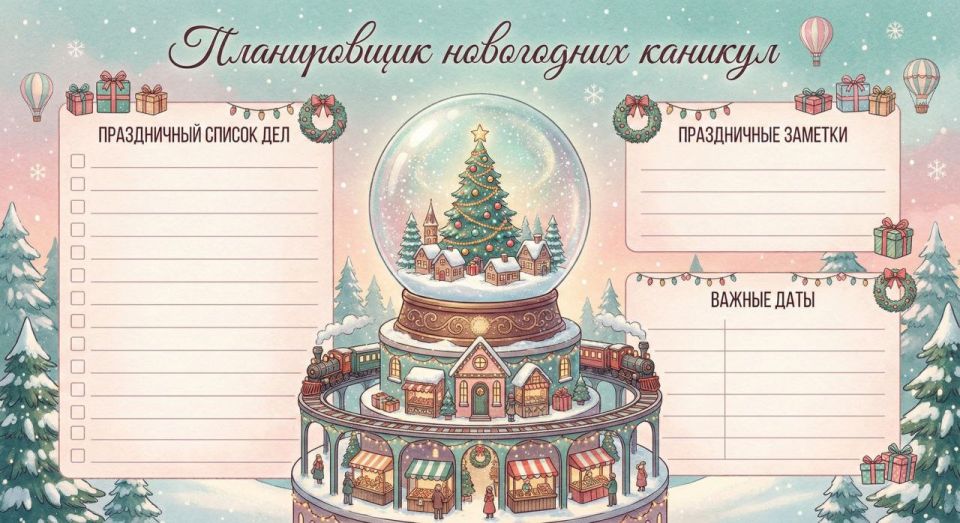 Распечатывайте НОВОГОДНИЕ ПЛАНЫ и заполняйте своими идеями и подарками