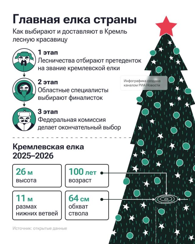 Главную новогоднюю елку России спилили в понедельник в Подмосковье