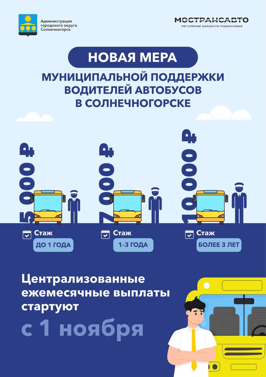 Новая мера поддержки для водителей автобусов