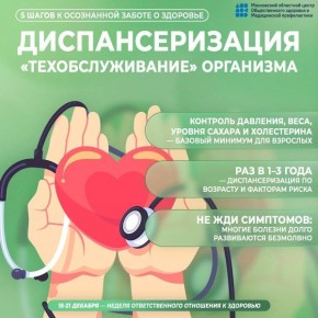 С 15 по 21 декабря 2025 года Министерство здравоохранения РФ объявило неделей ответственного отношения к здоровью
