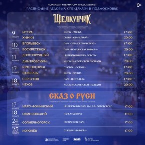 Бесплатные зимние ледовые представления пройдут в 14 округах Подмосковья