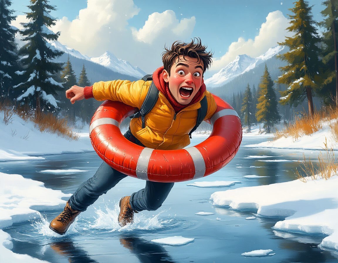 Осторожно! Тонкий лёд!. Уважаемые жители! Напоминаем, несоблюдение правил безопасности на водных объектах зимой становится причиной гибели и травматизма людей