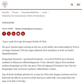 Премьер Дании Фредериксен - заявила Трампу, что НАТО защитит Гренландию от США: