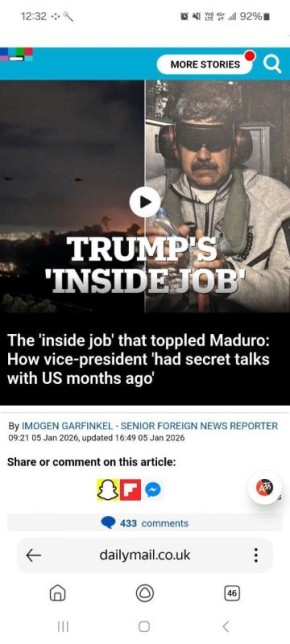 «Дейли Мейл»: «Внутренняя работа», свергнувшая Мадуро: как вице-президент «проводила секретные переговоры с США несколько месяцев назад»