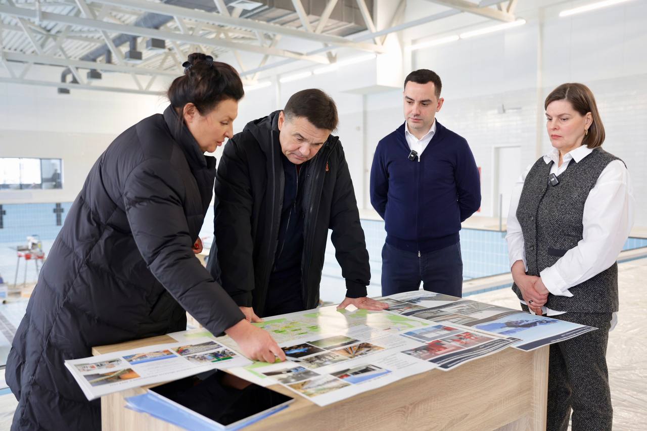 Андрей Воробьев: В микрорайоне Катюшки скоро заработает новый ФОК с бассейном — строительная готовность 93%, открытие запланировано на март