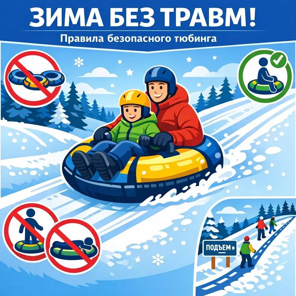 Зима без травм: правила безопасного катания на тюбинге