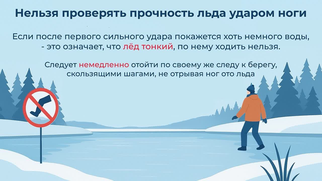 Напоминаем основные правила поведения на льду!