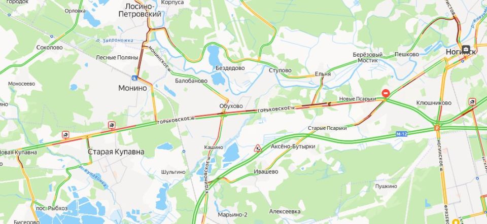 Уважаемые жители!. Дорожные службы сообщают, на трассе М-7 в районе населённого пункта Старая Купавна произошло ДТП