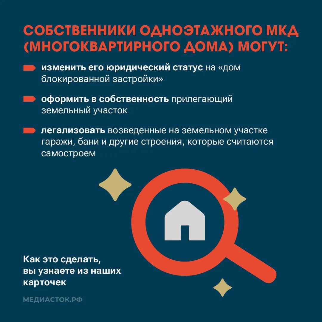 Жители одноэтажных многоквартирных домов могут перевести свой МКД в статус блокированной жилой застройки Жители одноэтажных многоквартирных домов могут перевести свой МКД в статус блокированной жилой застройки