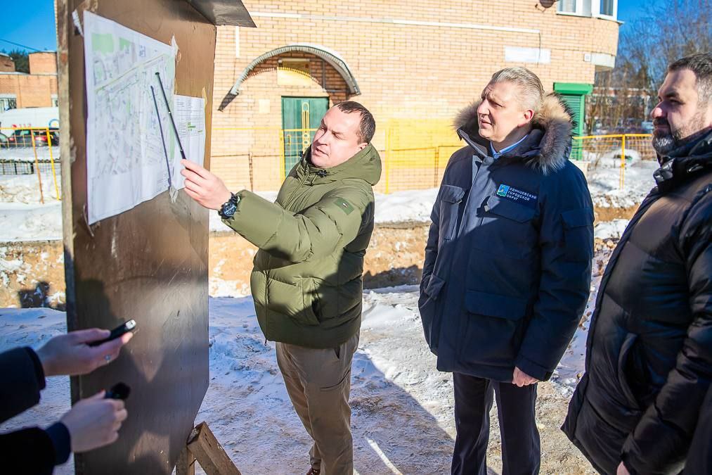 Андрей Иванов: Проверил ход реконструкции теплосетей от котельной №1 на Нахабинском шоссе в Звенигороде