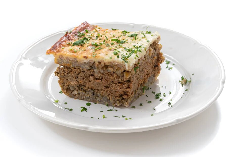 Необычная запеканка из гречки с печенкой