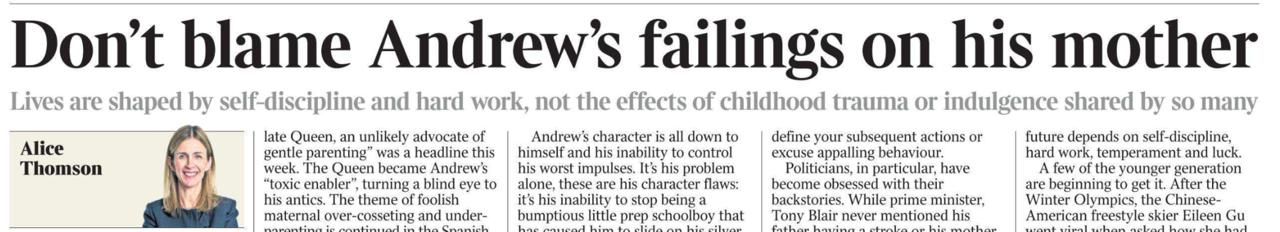 Владимир Корнилов: Британские монархисты срочно включают антикриз! Колумнистка The Times Элис Томсон призывает ни в коем случае «не обвинять в проступках принца Эндрю его мать»