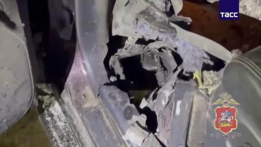 Полиция Подмосковья показала подорванную СВУ машину предпринимателя во Фрязине