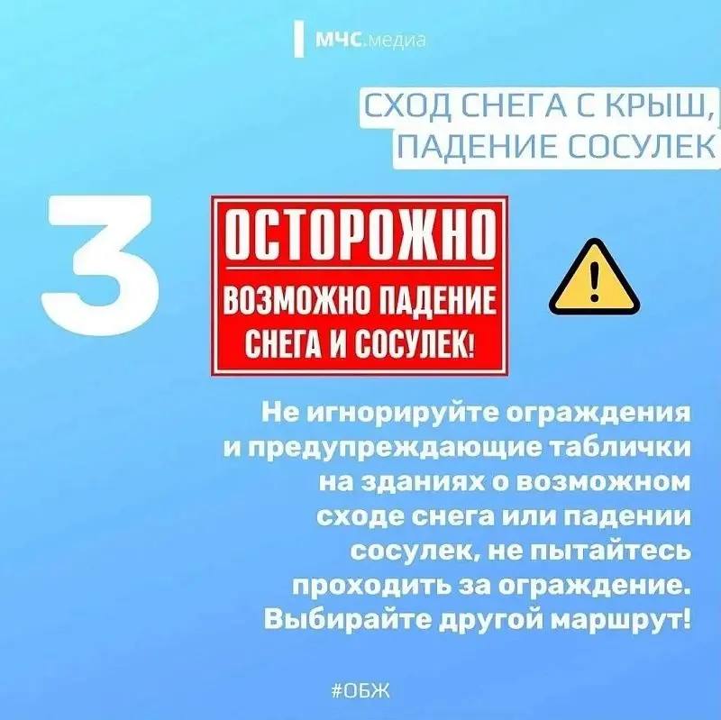 Падающий снег и лёд с крыш - это реальная угроза Падающий снег и лёд с крыш - это реальная угроза