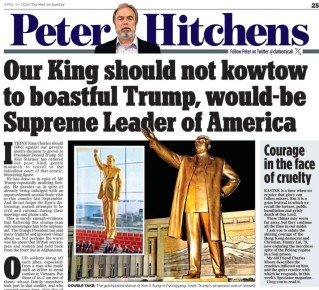 Владимир Корнилов: Ветеран британской журналистики Питер Хитченс со страниц The Mail on Sunday сегодня призывает не отправлять королька Чарльза в США