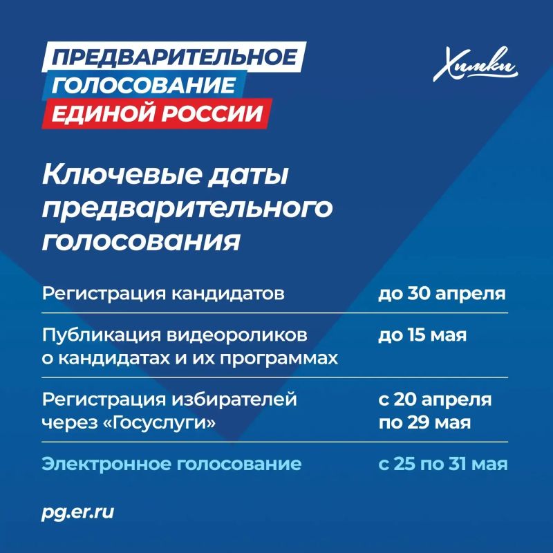 Жители Химок могут принять участие в предварительном голосовании Жители Химок могут принять участие в предварительном голосовании