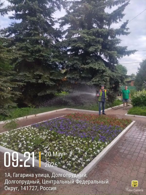 Водные процедуры: в Долгопрудном моют дороги и поливают клумбы Водные процедуры: в Долгопрудном моют дороги и поливают клумбы