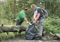 В городском бору прошла экологическая акция, организованная Центром по профориентации и трудоустройству молодёжи. Более 20 школьников и студентов из летнего лагеря труда и отдыха приводили в порядок тропинки и поляны