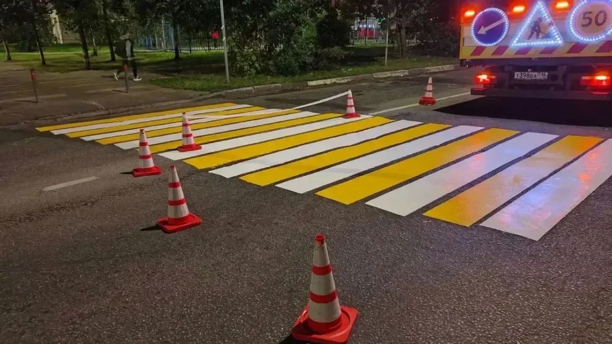 Более 90 знаков «Осторожно, дети!» нанесли на дороги Химок Более 90 знаков «Осторожно, дети!» нанесли на дороги Химок